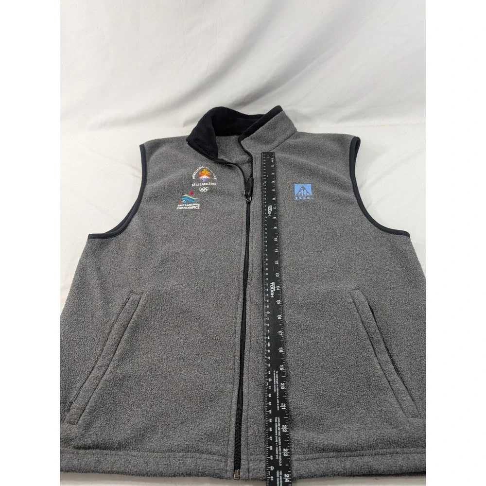 2002 Salt Lake Olympic Games Marker Gray XL Front Zip Fleece Vest